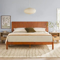 Modern King Bed with Slatted Headboard by Middlebrook Designs