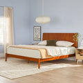 Modern King Bed with Slatted Headboard by Middlebrook Designs