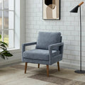 Soft Cushion Blue Chenille Upholstered Armchair - 25.98" Height