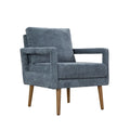 Soft Cushion Blue Chenille Upholstered Armchair - 25.98" Height