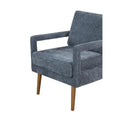 Soft Cushion Blue Chenille Upholstered Armchair - 25.98" Height
