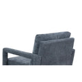 Soft Cushion Blue Chenille Upholstered Armchair - 25.98" Height