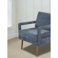 Soft Cushion Blue Chenille Upholstered Armchair - 25.98" Height