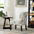 Blue Leaves 29.13 Upholstered Accent Chair featuring Wooden Legs
