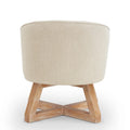 Contemporary 27-Inch Beige Linen Swivel Barrel Chair