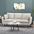 Contemporary 76.5-Inch 3-Seater Sofa with Birchwood Legs and Cushions