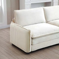 Beige 5-Piece U-Shaped Corduroy Modular Sectional Sofa Set with 2 Ottomans