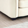 Beige 5-Piece U-Shaped Corduroy Modular Sectional Sofa Set with 2 Ottomans