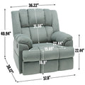 Extra-Large Swivel Rocker Recliner with Footrest and Pockets - Manual Operation