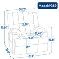Extra-Large Swivel Rocker Recliner with Footrest and Pockets - Manual Operation