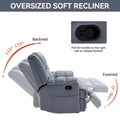 Extra-Large Swivel Rocker Recliner with Footrest and Pockets - Manual Operation