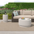 15.72-Inch Nordic H-Barrel Coffee Table - Simple Design for Indoor and Outdoor Use, Made from Durable Magnesium Oxide