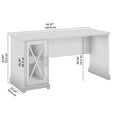 Lennox 60-Inch Farmhouse Desk with Storage Cabinet from Bush Furniture