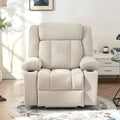 Elevated Recliner Chair for Seniors - Fabric Lift Chair with Extended Footrest, Dual Cup Holders, Side Pockets, and Remote Control