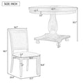 GDFStudio Lak Retro 5-Piece Dining Set with Upholstered Chairs