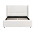 Isabella Queen White Upholstered Bed with Tall Wingback Headboard by Christopher Knight Home