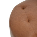 Christopher Knight Home Round Ottoman with Button Tufting in PU Leather