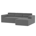Christopher Knight Home - 109 Modern L-Shaped Modular Sectional Sofa in Teddy Fabric with Chaise and Pillows