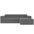 Christopher Knight Home - 109 Modern L-Shaped Modular Sectional Sofa in Teddy Fabric with Chaise and Pillows