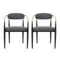 Biscay Set of 2 Fabric Upholstered Iron Dining Chairs by GDFStudio
