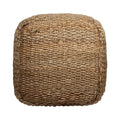 HomeRoots 18-Inch Natural Jute Woven Cube Pouf Ottoman