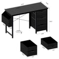 Contemporary Computer Desk with Built-in Charging Station and Versatile Reversible Storage Drawers for Home Office or Study