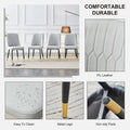 Contemporary Set of 4 Faux Leather Dining Chairs with Cushioned Backrests and Metal Legs – Ideal for Dining Rooms, Living Rooms, and Bedrooms
