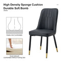 Contemporary Set of 4 Faux Leather Dining Chairs with Cushioned Backrests and Metal Legs – Ideal for Dining Rooms, Living Rooms, and Bedrooms