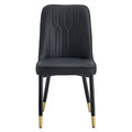Contemporary Set of 4 Faux Leather Dining Chairs with Cushioned Backrests and Metal Legs – Ideal for Dining Rooms, Living Rooms, and Bedrooms