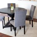 Modern 5-Piece Compact Dining Set with Chrome Nailhead Trim Chairs for Kitchen