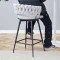 Pair of Swivel Bar Stools with Comfortable Linen Cushions - Counter Height Seating for Kitchen Islands, Dining Areas, or Pubs