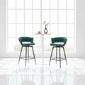 Pair of Swivel Bar Stools with Comfortable Linen Cushions - Counter Height Seating for Kitchen Islands, Dining Areas, or Pubs
