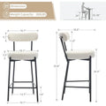 Set of 2 Upholstered 30-Inch Bar Stools