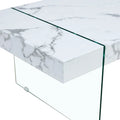 Rectangular Coffee Table with Tempered Glass Legs - Wooden Side and Center Tables for Living Room and Reception Area