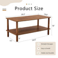 39-Inch Coffee Table with Two-Tier Design and Rubberwood Legs