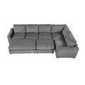 Corduroy Modular Sectional Sofa Bed with Recliner and 2 Movable Ottomans – Perfect for Living Rooms
