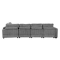 Corduroy Modular Sectional Sofa Bed with Recliner and 2 Movable Ottomans – Perfect for Living Rooms