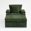 Chenille Oversized Chair Set with Ottoman and USB Charging Port