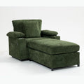 Chenille Oversized Chair Set with Ottoman and USB Charging Port