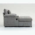 Chenille Oversized Chair Set with Ottoman and USB Charging Port