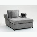 Chenille Oversized Chair Set with Ottoman and USB Charging Port