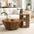Set of 2 Octagonal Rubber Wood Coffee Tables - 31.5 Inches