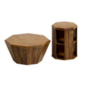 Set of 2 Octagonal Rubber Wood Coffee Tables - 31.5 Inches