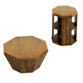 Set of 2 Octagonal Rubber Wood Coffee Tables - 31.5 Inches