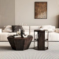Set of 2 Octagonal Rubber Wood Coffee Tables - 31.5 Inches