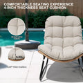 3-Piece Outdoor Cushioned Papasan Chair Set: Double Loveseat with Two Single Chairs - See Image