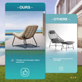 3-Piece Outdoor Cushioned Papasan Chair Set: Double Loveseat with Two Single Chairs - See Image