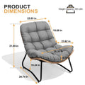 3-Piece Outdoor Cushioned Papasan Chair Set: Double Loveseat with Two Single Chairs - See Image