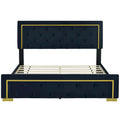 Queen Size Upholstered Platform Bed with Padded Headboard
