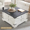 Rustic Square Wood Coffee Table for Living Room - Farmhouse Style